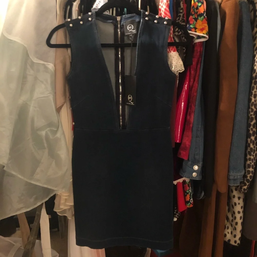 McQ - Alexander McQueen Deep V Neck Denim Dress - Picture 5 of 8